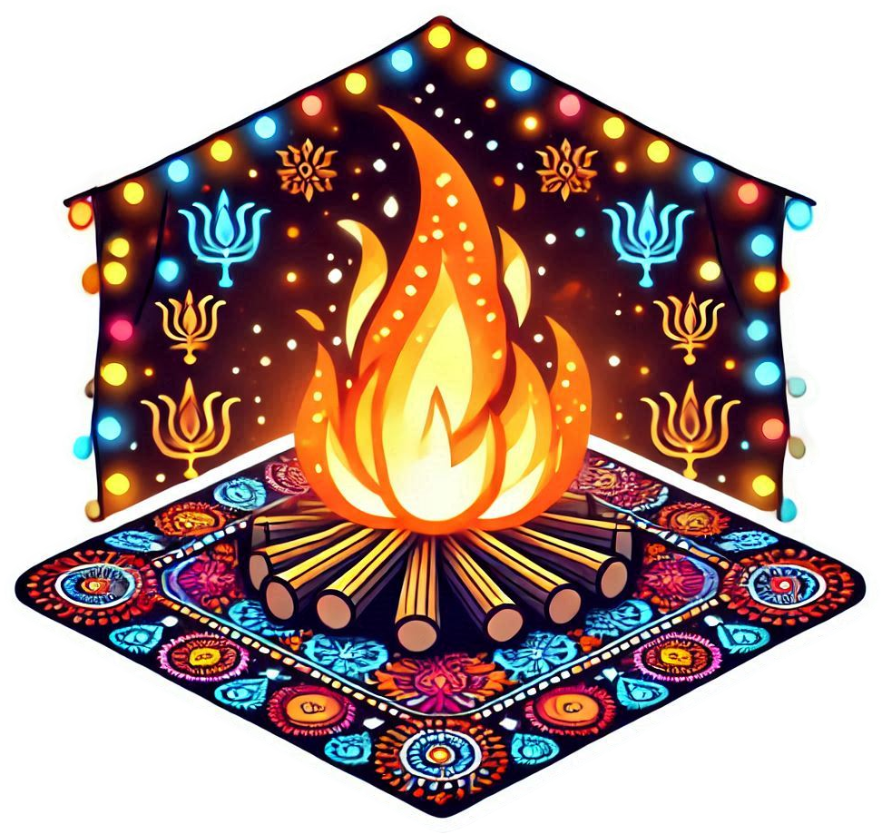 lohri bonfire png for scrapbook designs