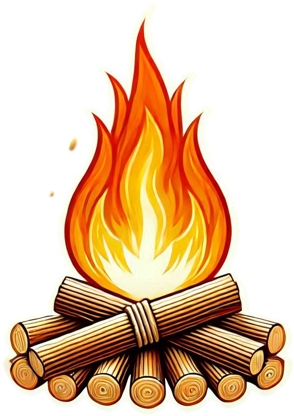 lohri bonfire png with wheat stalks decoration