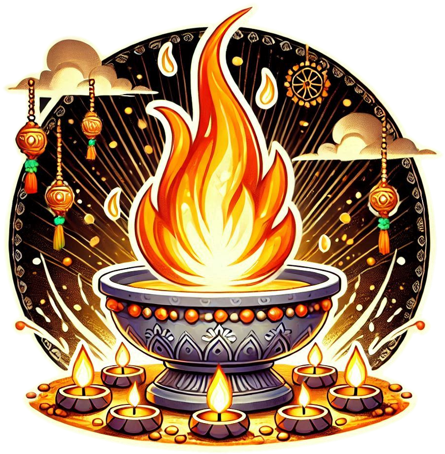 lohri fire png for childrens educational content