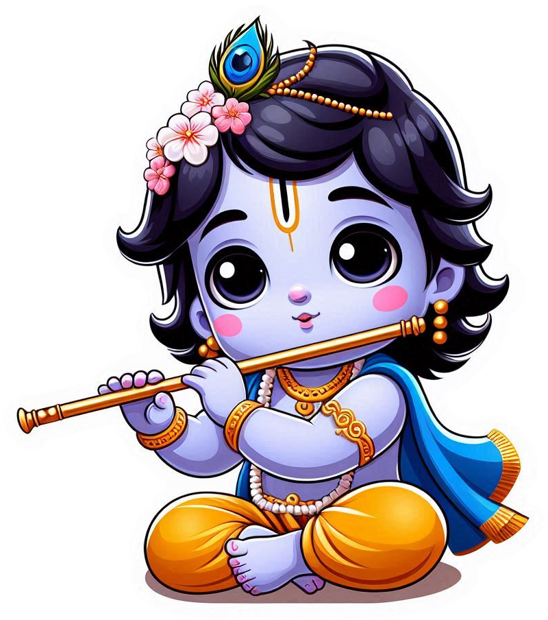 lord krishna with flute png image for social media posts