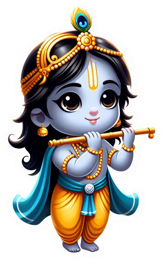 lord krishna with flute png image for spiritual projects