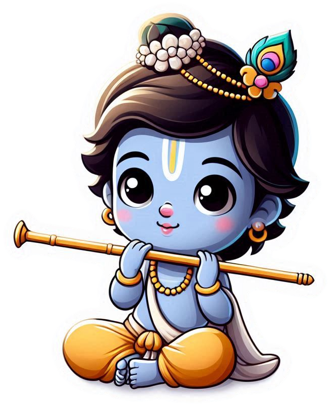 lord krishna with flute png image in traditional attire