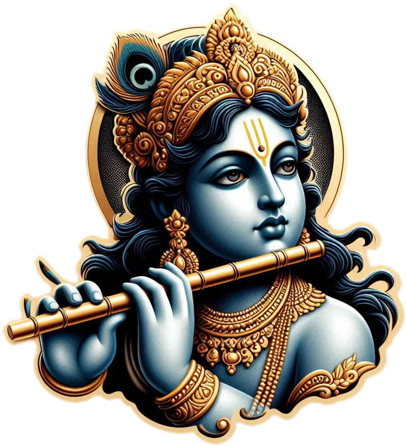 lord krishna with flute png image with transparent background