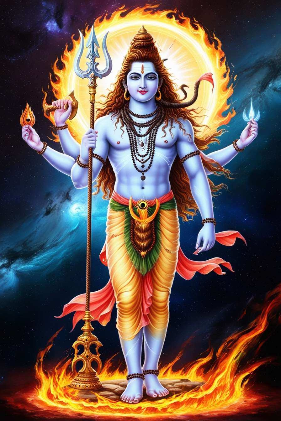 maha shivaratri lord shiva fire effect wallpapers