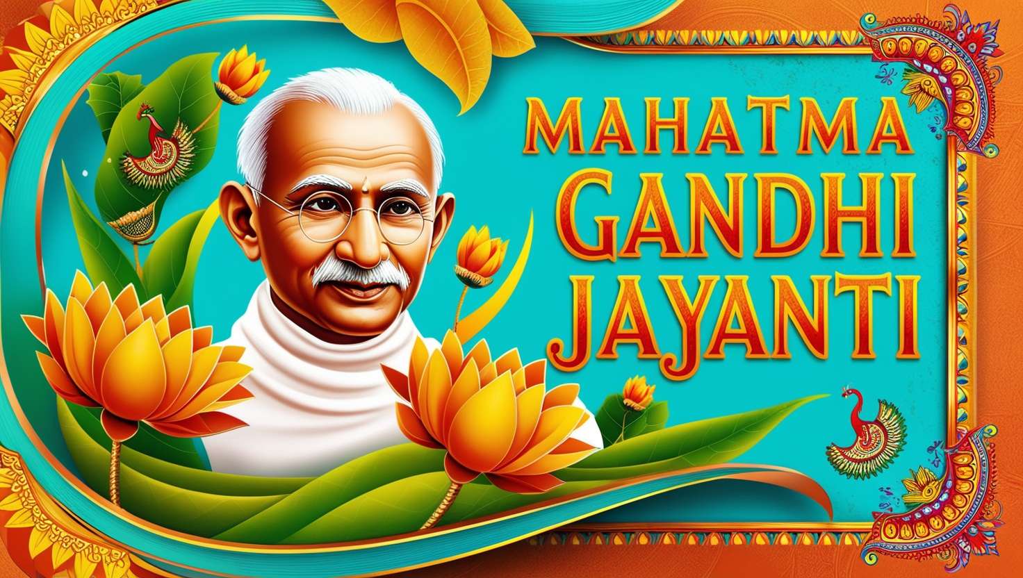 mahatma gandhi jayanti wishes images with peace symbols for download