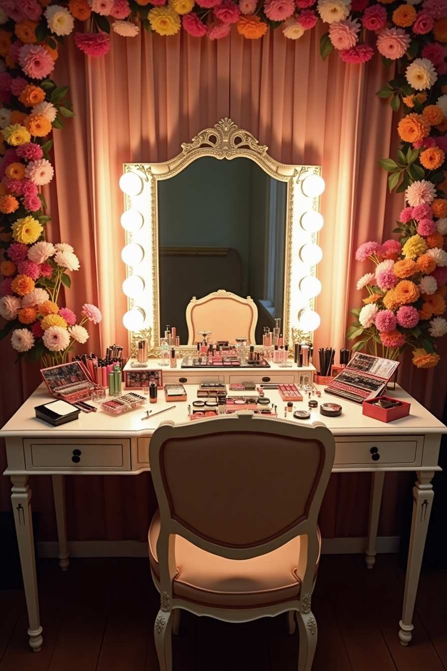 makeup flat lay background image