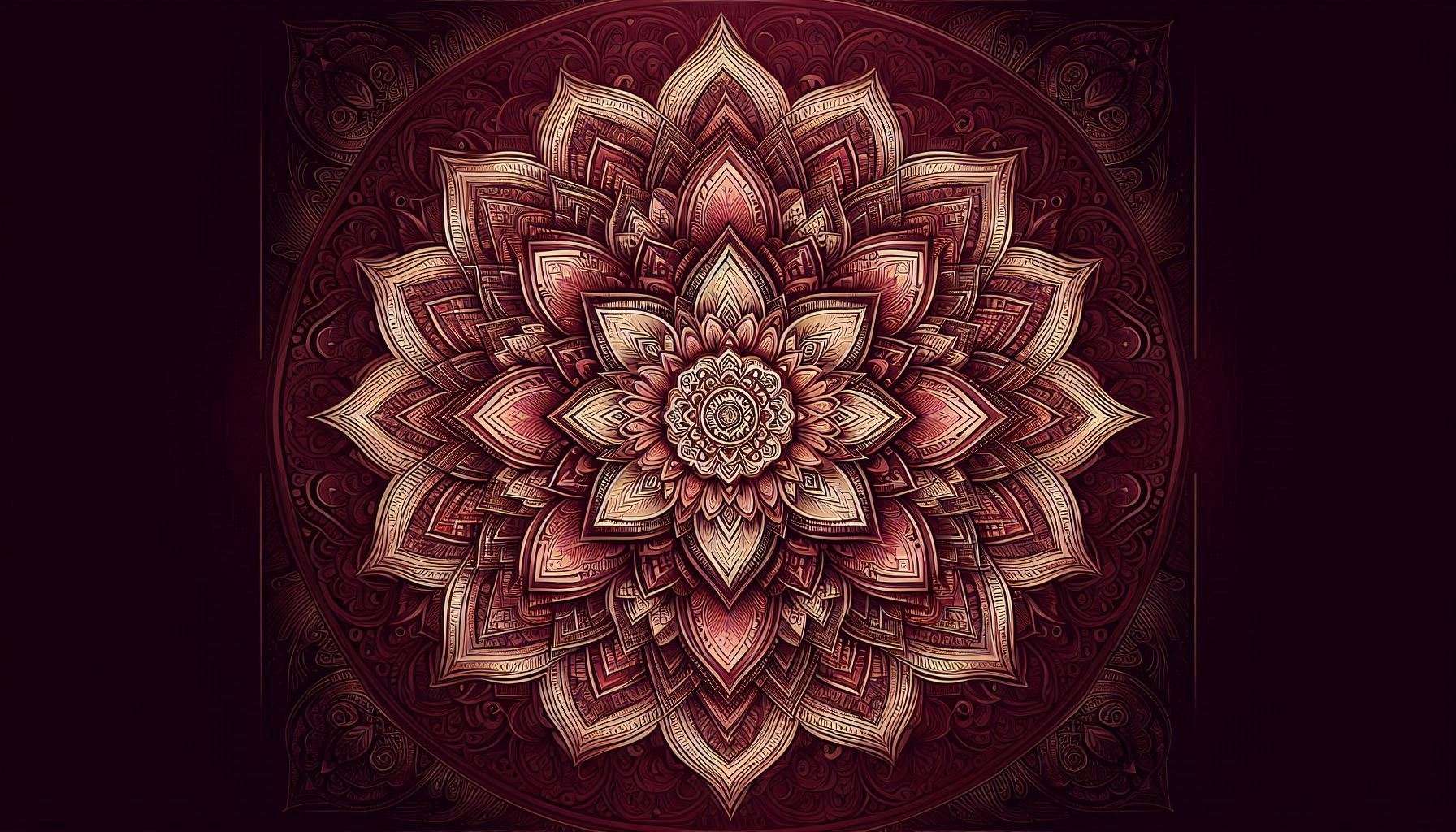 maroon background hd with intricate mandala designs for meditation guides