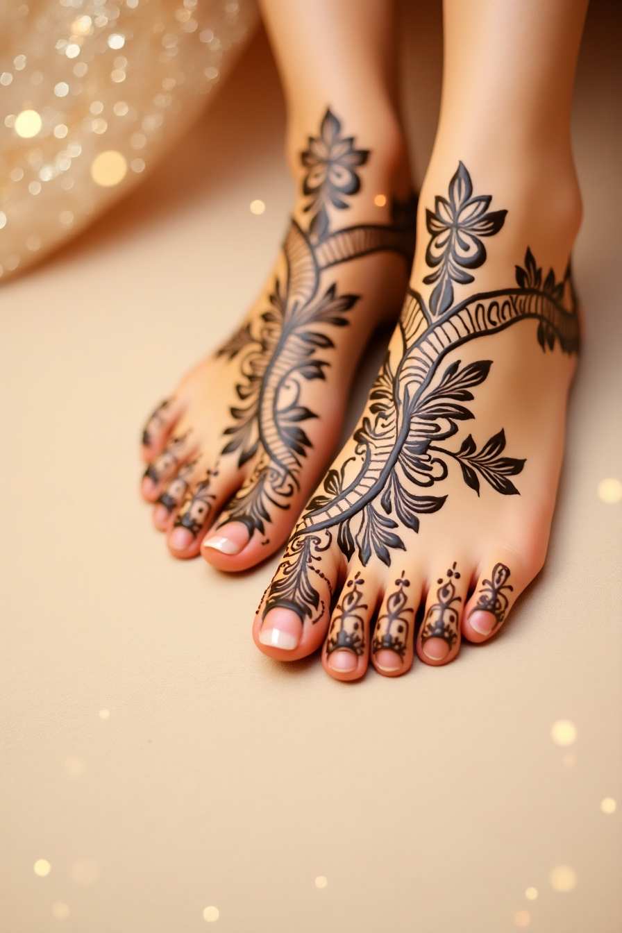 Mehndi design for feet bridal