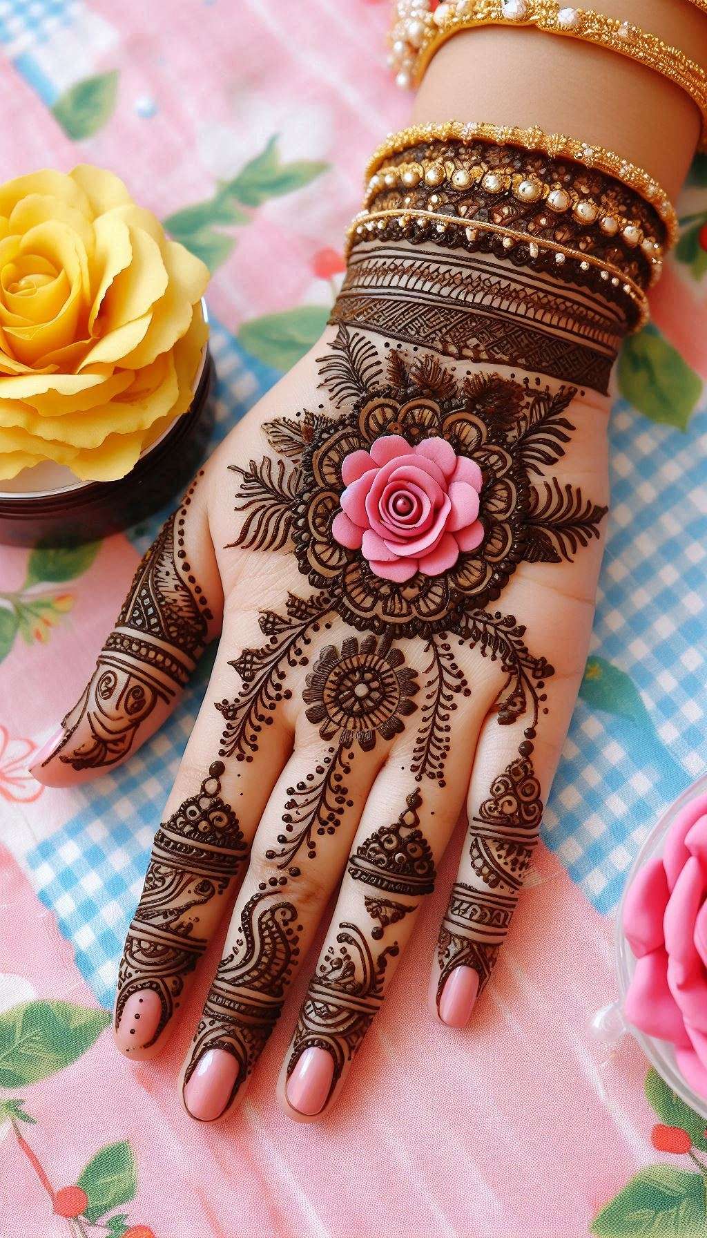 mehndi design for kids with cute motifs