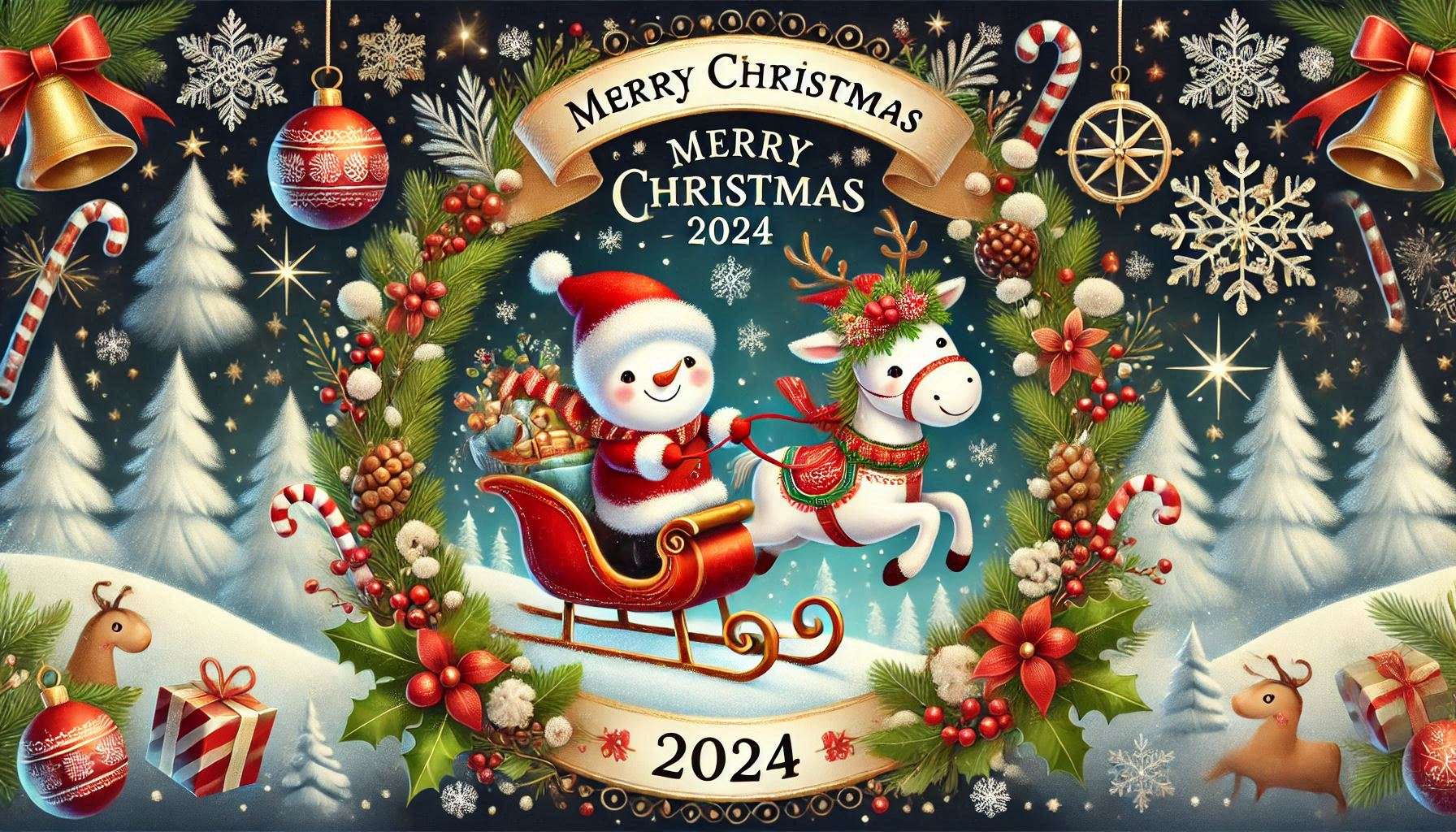 merry christmas 2024 images with festive borders