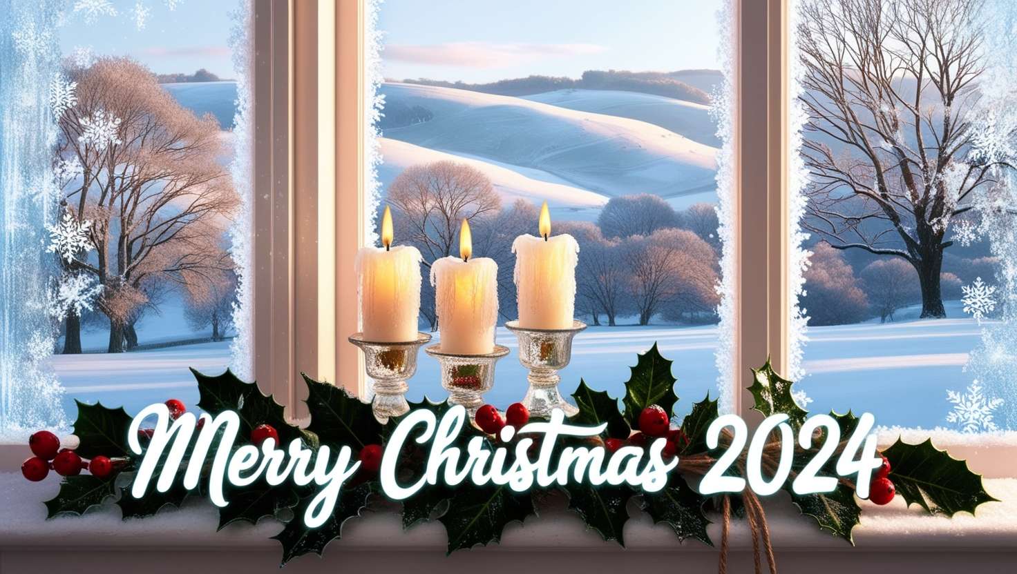 merry christmas 2024 images with magical winter landscapes