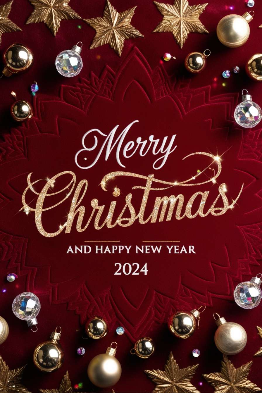 merry christmas and happy new year 2024 png free download