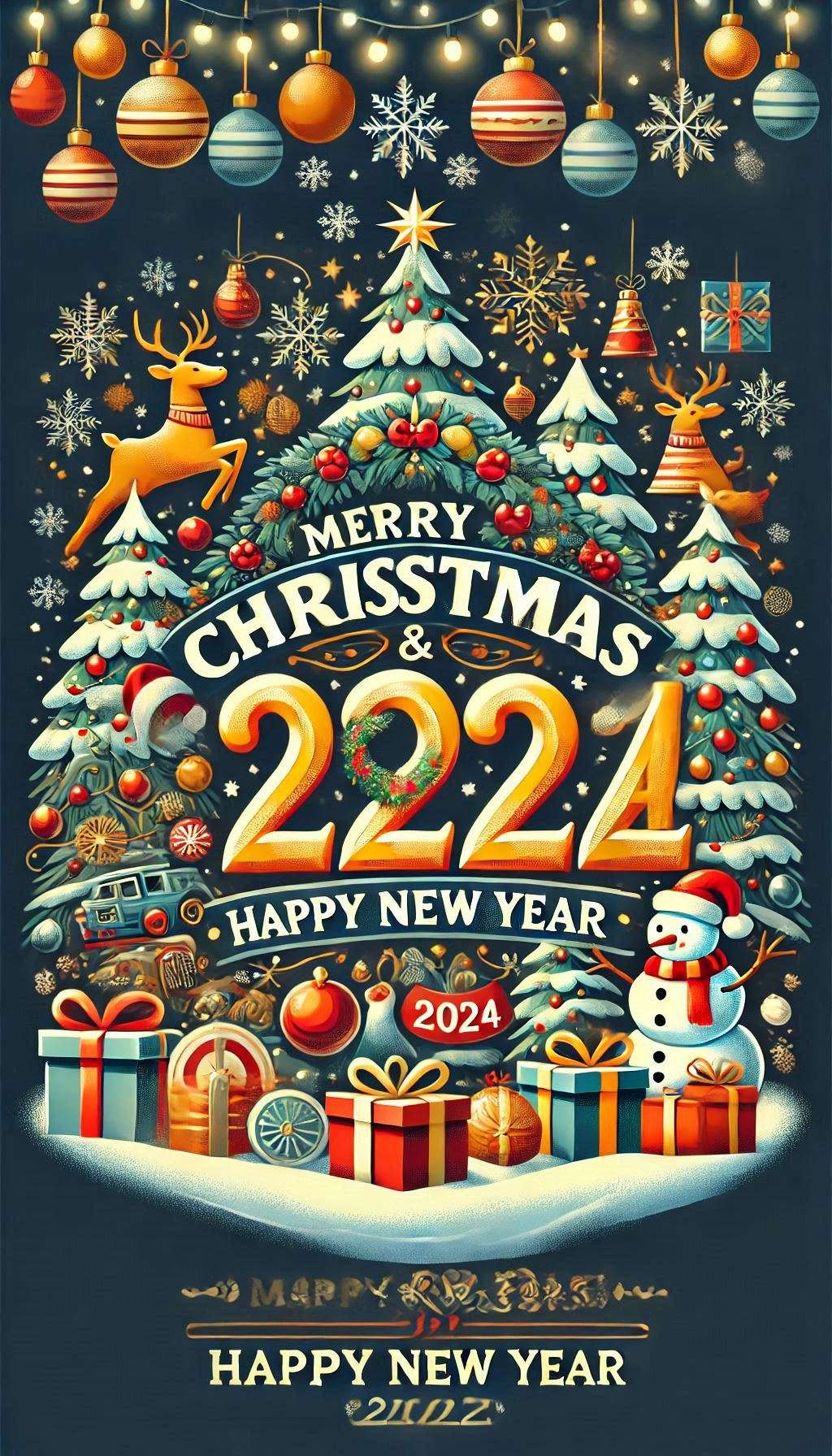 merry christmas and happy new year images 2024