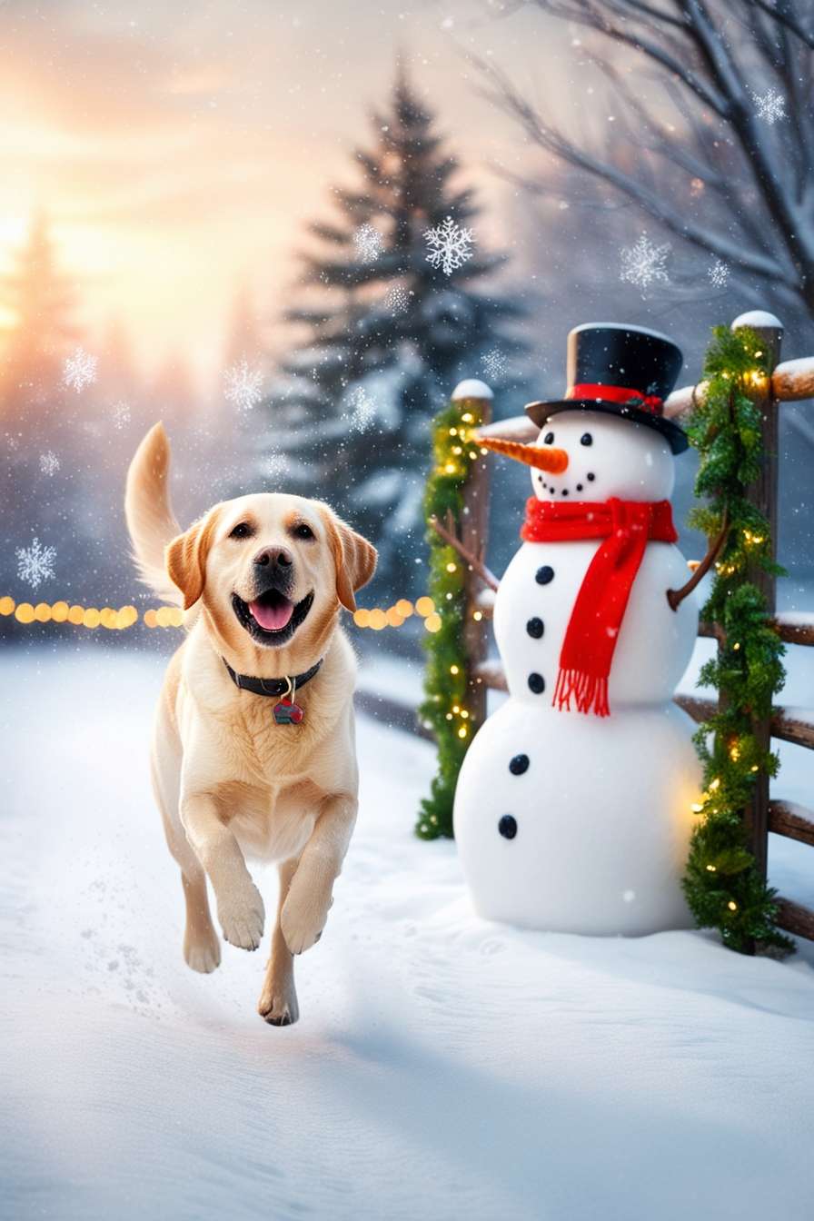 merry christmas dog image for social media posts