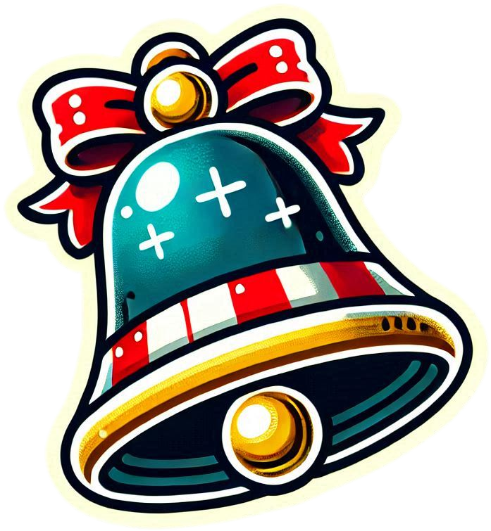 metallic christmas bell png for digital art