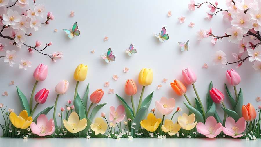 minimal flower png border for modern design