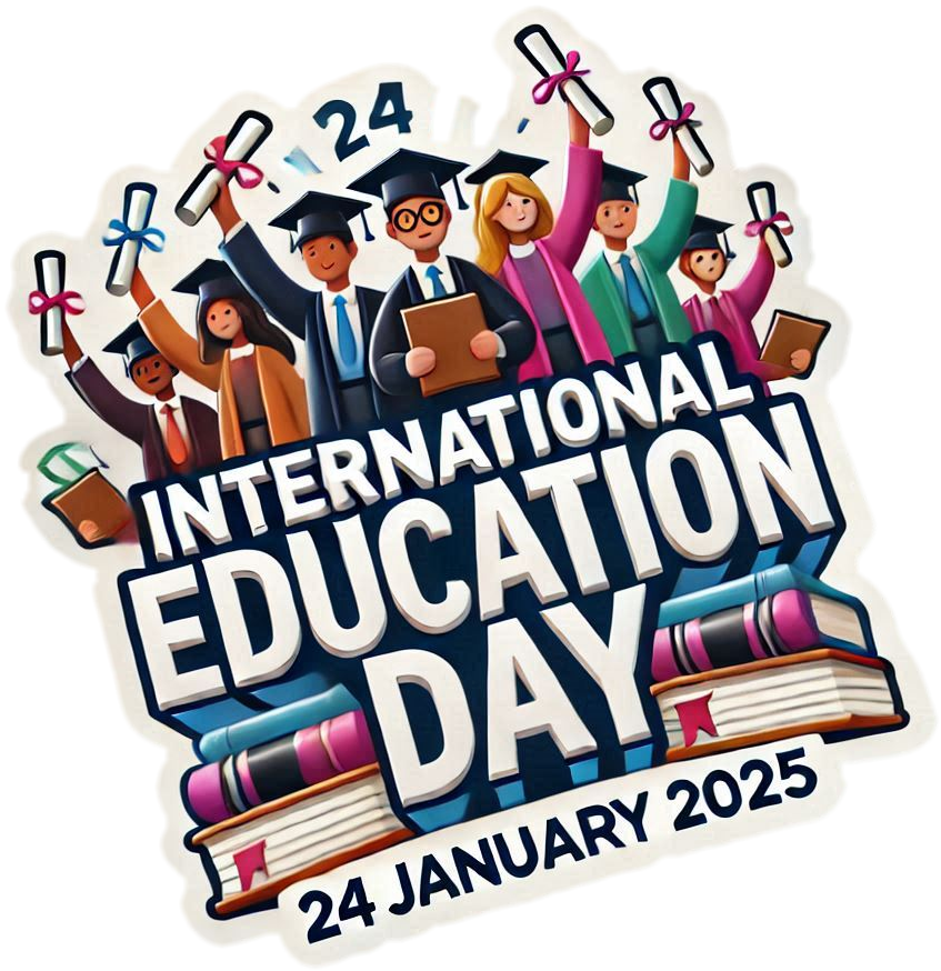 minimalist international education day png for twitter