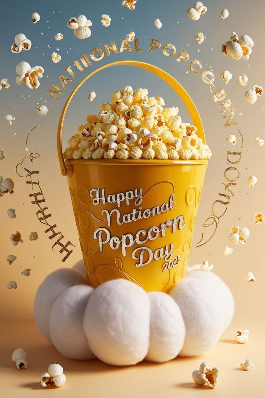 minimalist national popcorn day 2025 graphics