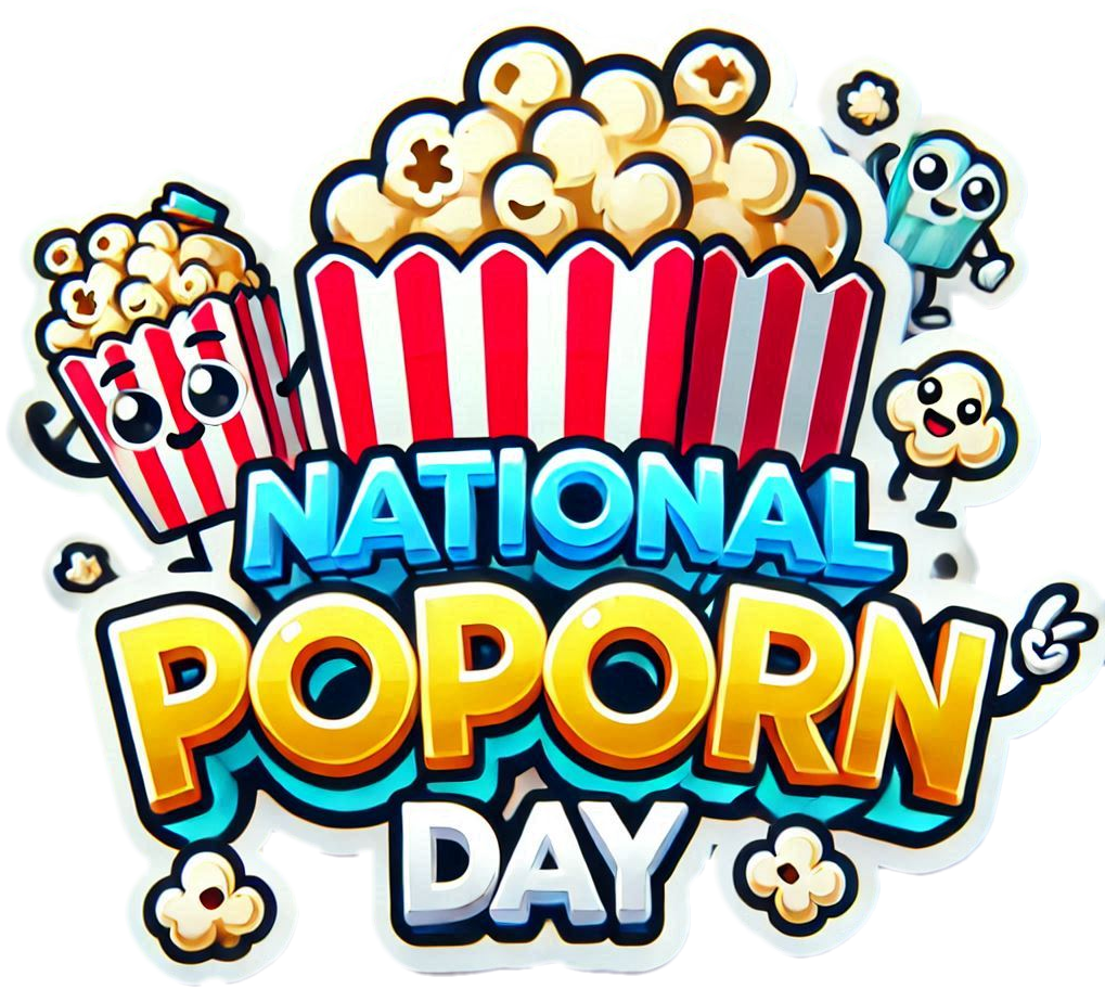 minimalist national popcorn day png design