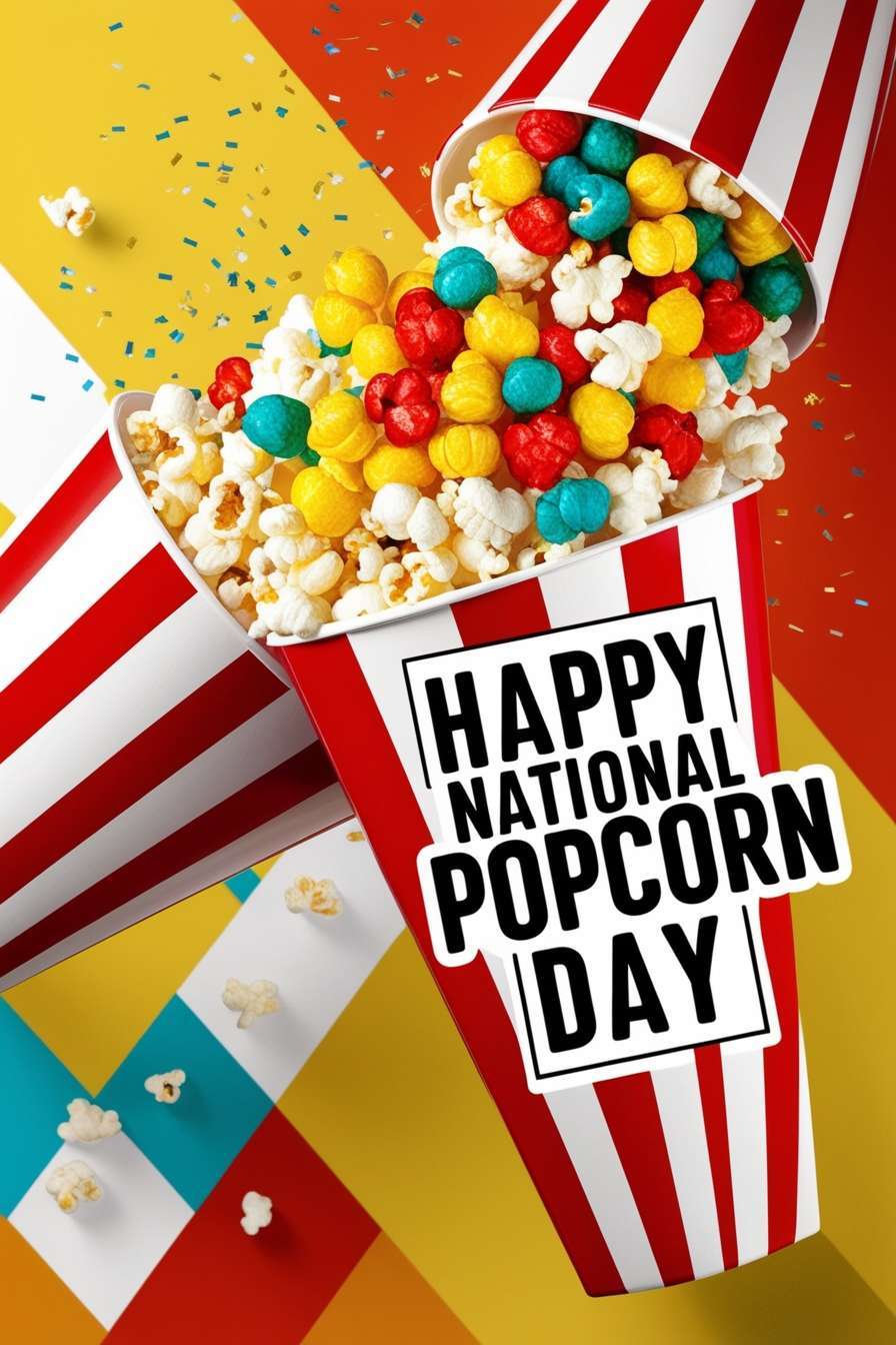 minimalist national popcorn day social media templates