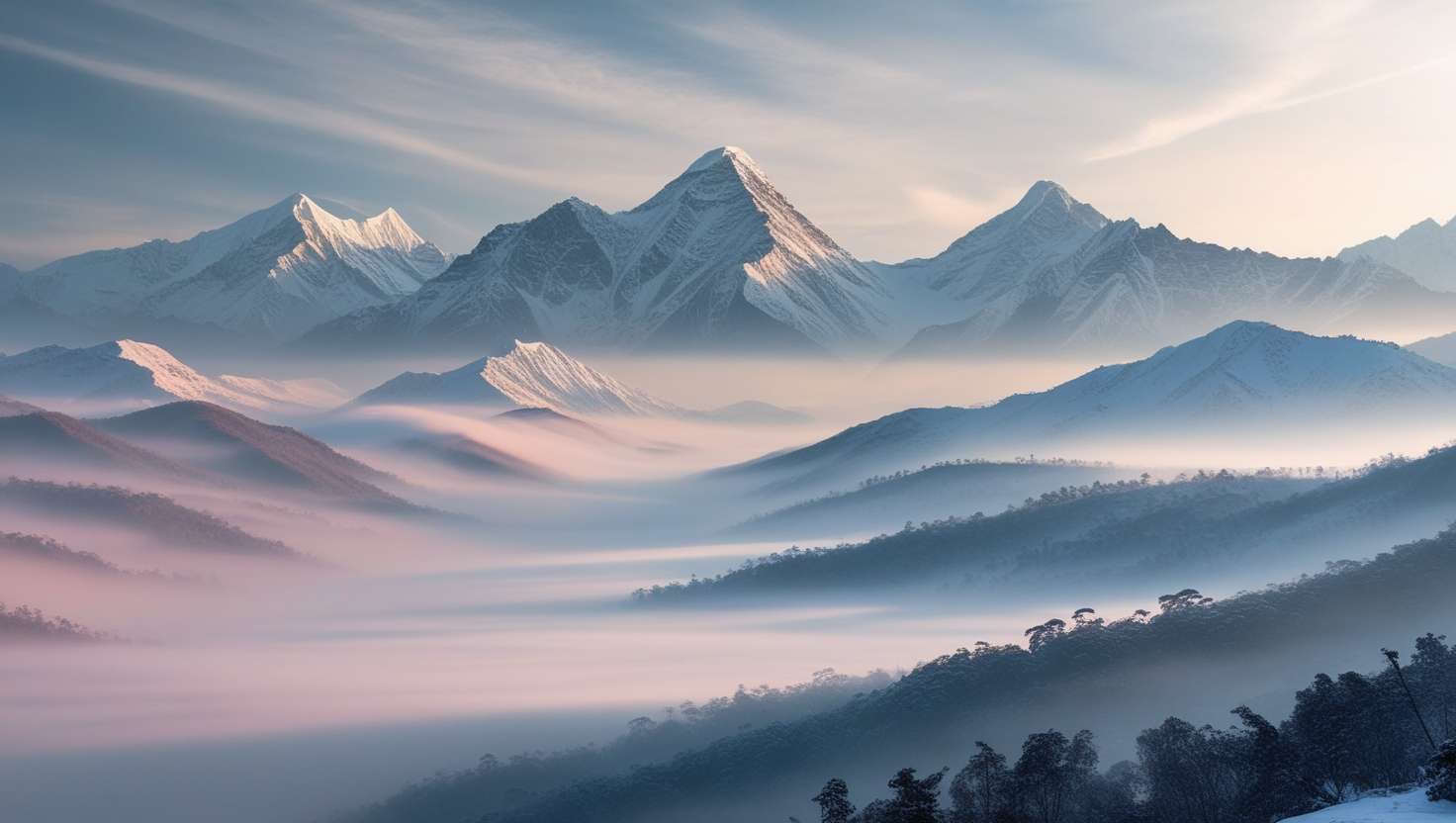 misty mountain views indian winter wallpapers