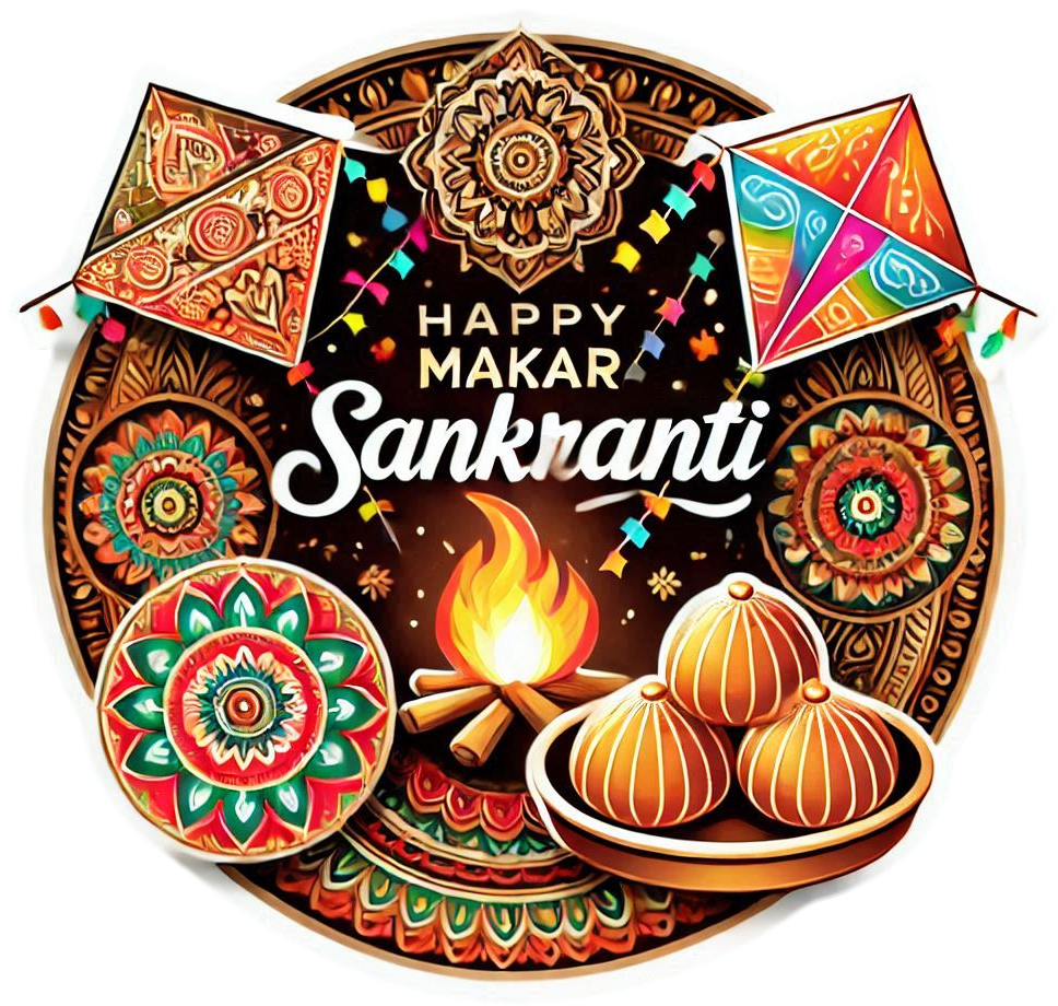 modern happy makar sankranti png artwork