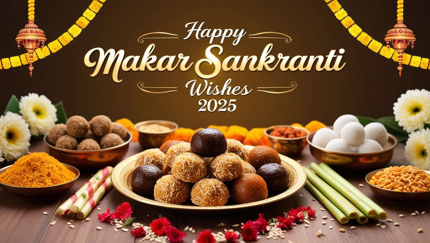 modern happy makar sankranti wishes 2025 design