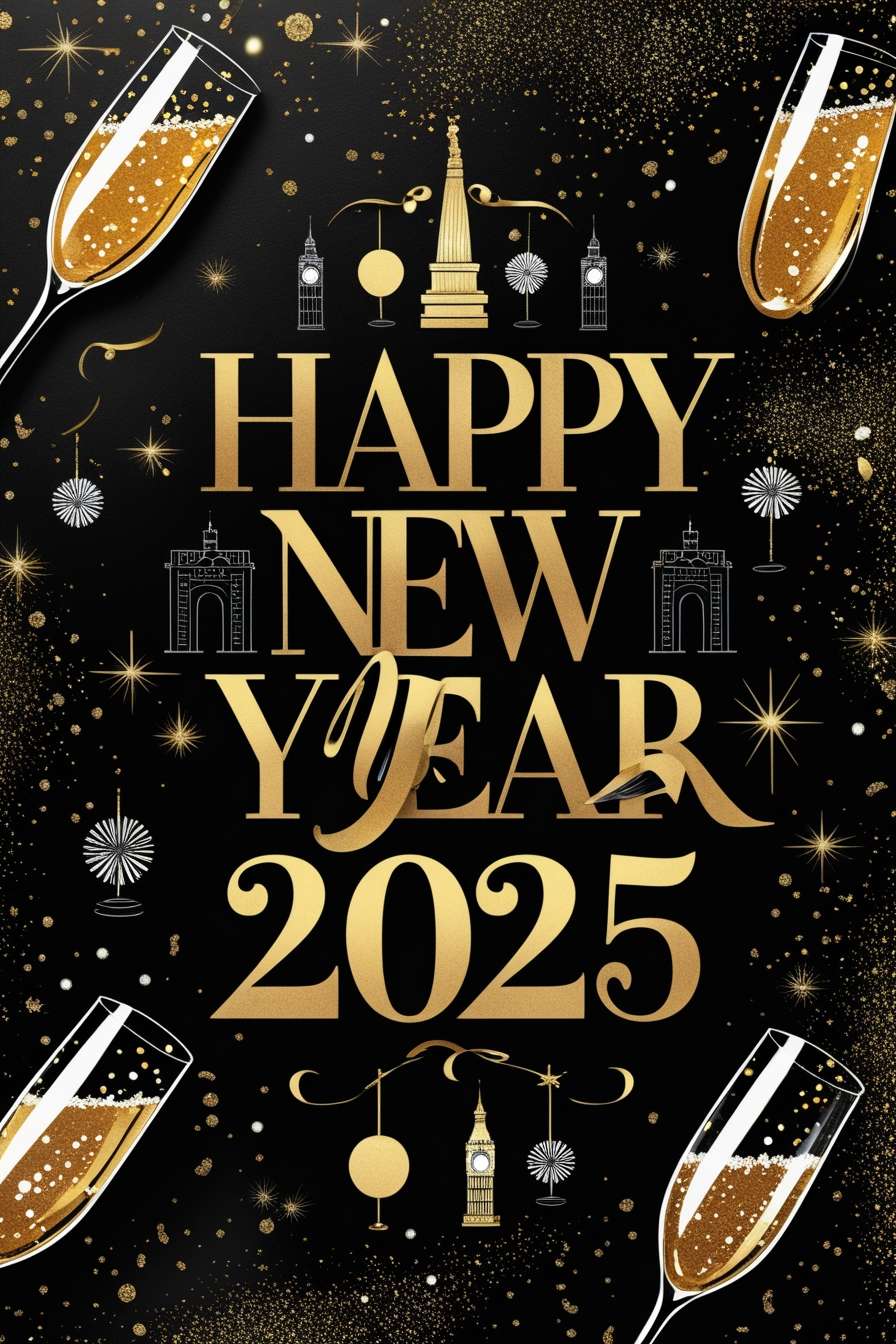 modern happy new year 2025 wish instagram posts