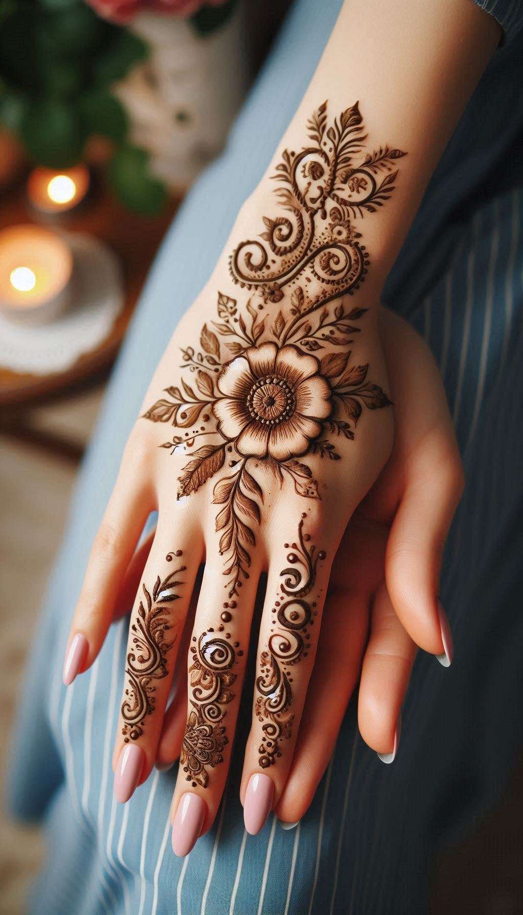 modern mehndi design for young women