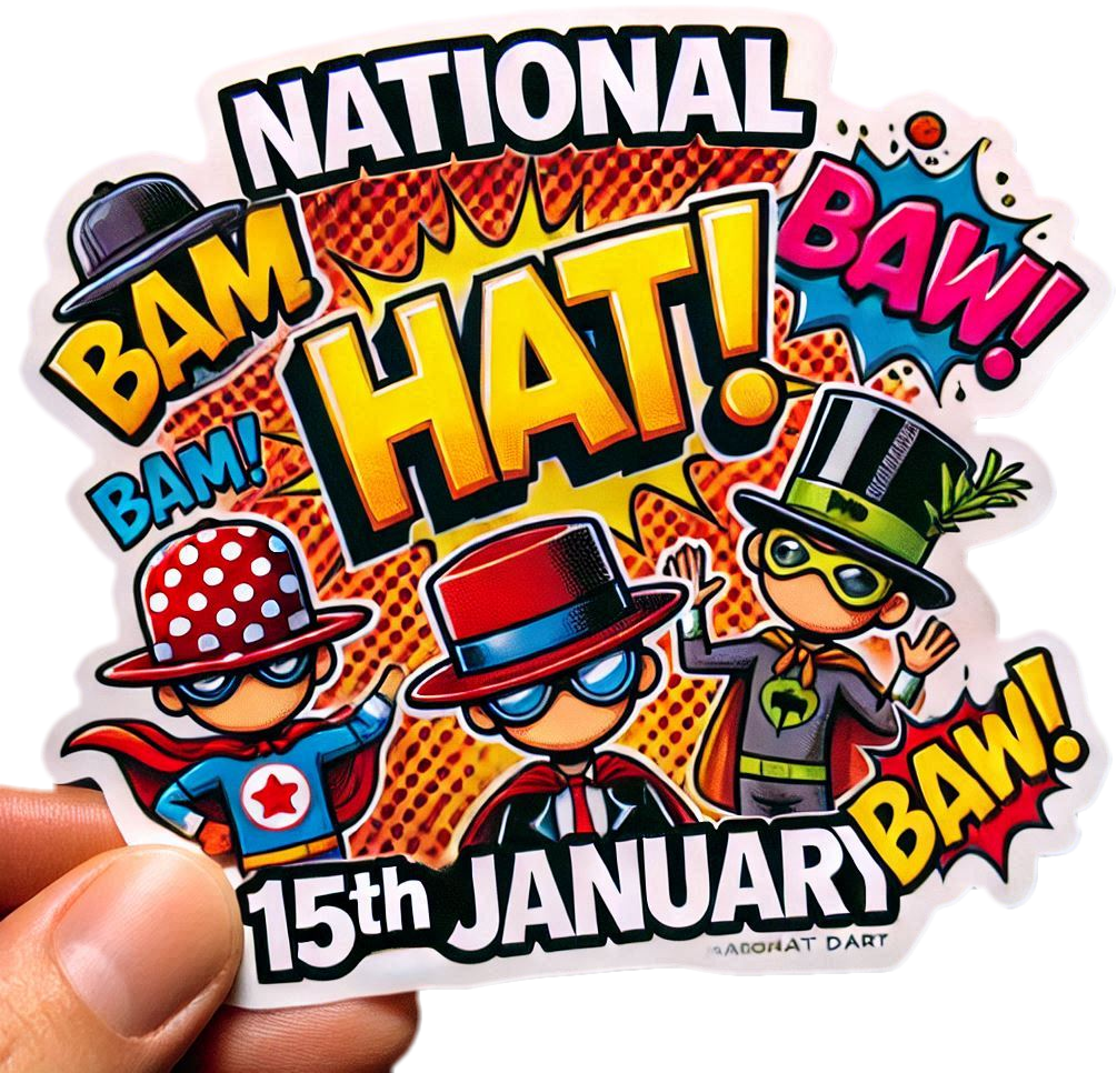 modern national hat day png for posters