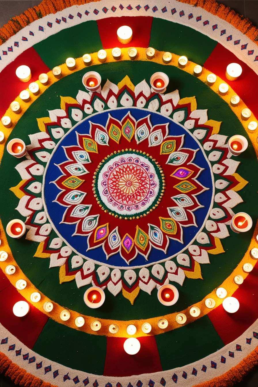 modern republic day rangoli for offices