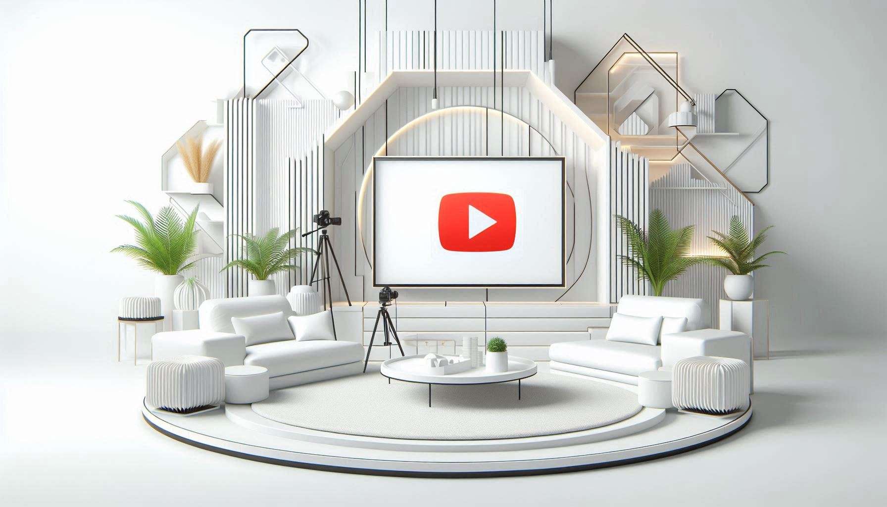 modern white background for youtube thumbnail creation