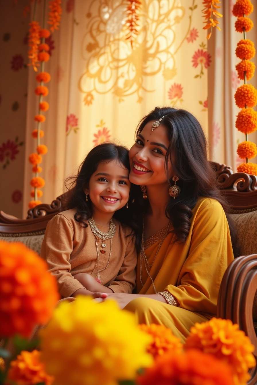 Mothers Day background with baby and mother