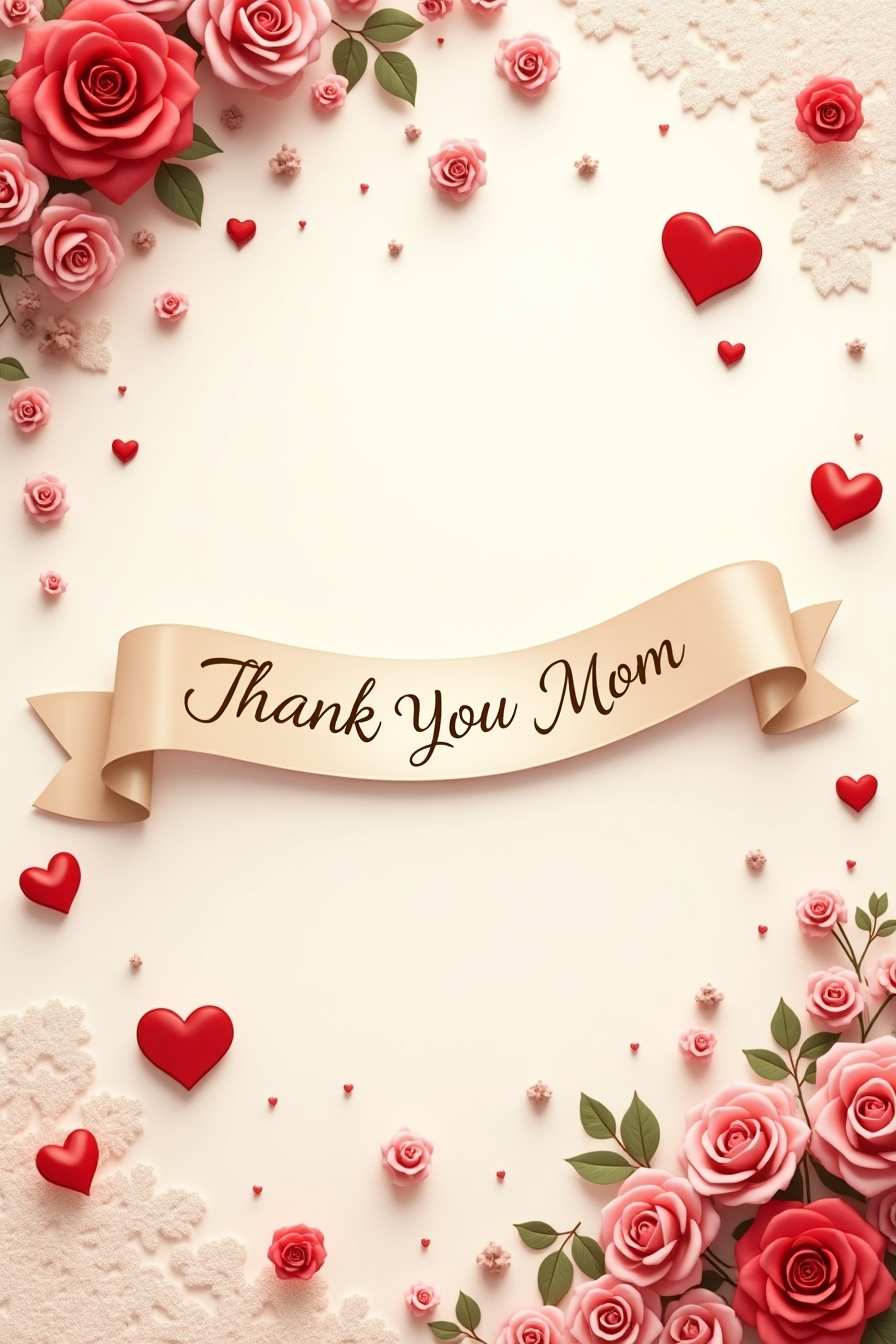 Mothers Day background with love symbols
