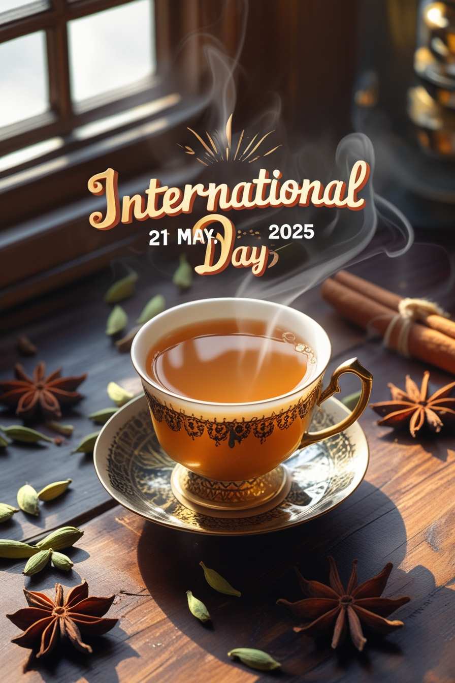 motivational tea day image with background