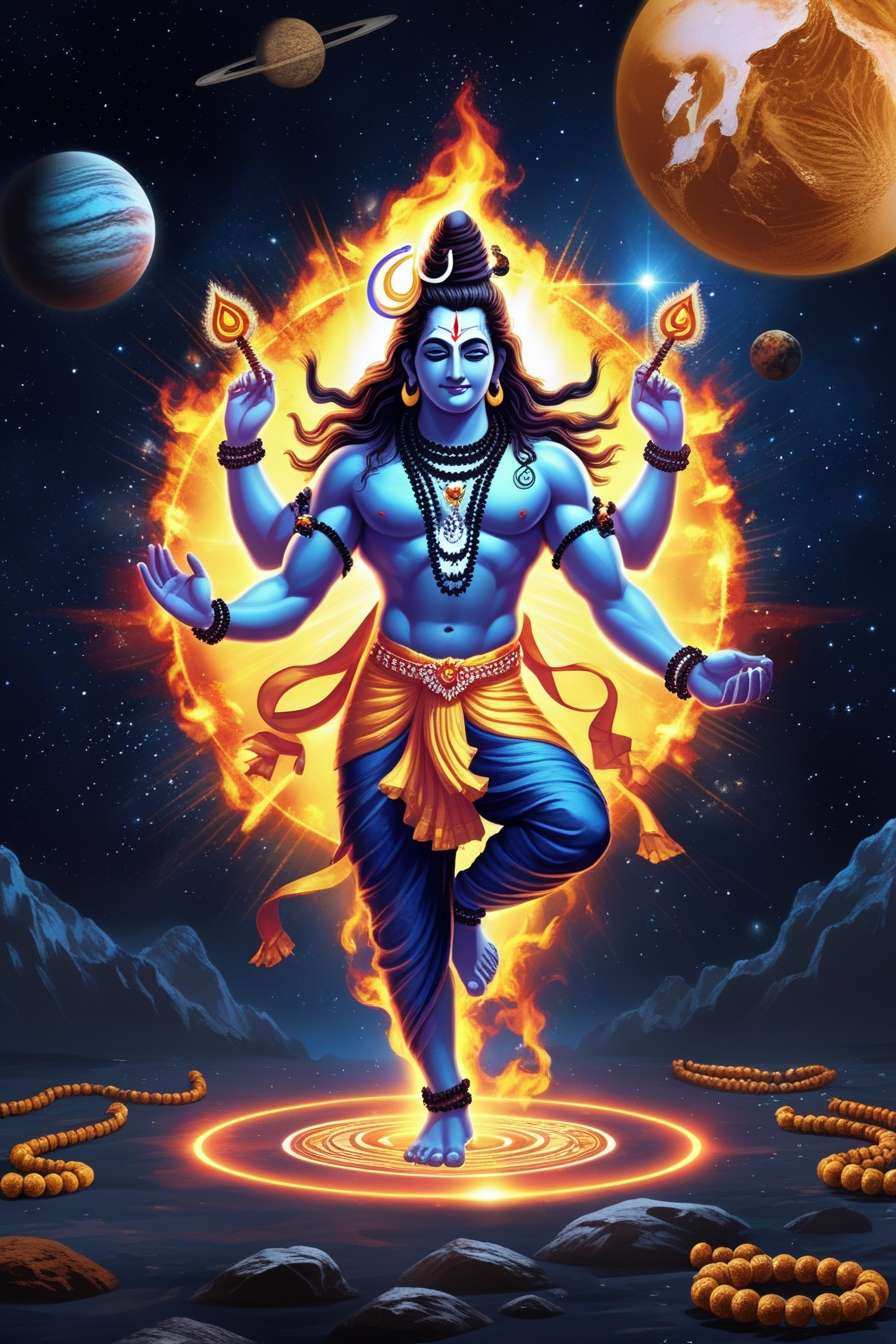 mystic shivratri background with cosmic energy