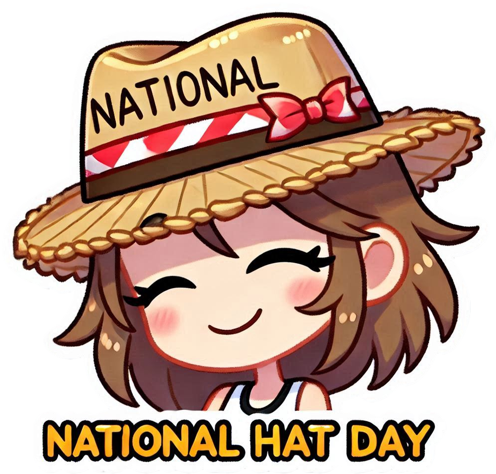 national hat day png in 3d style