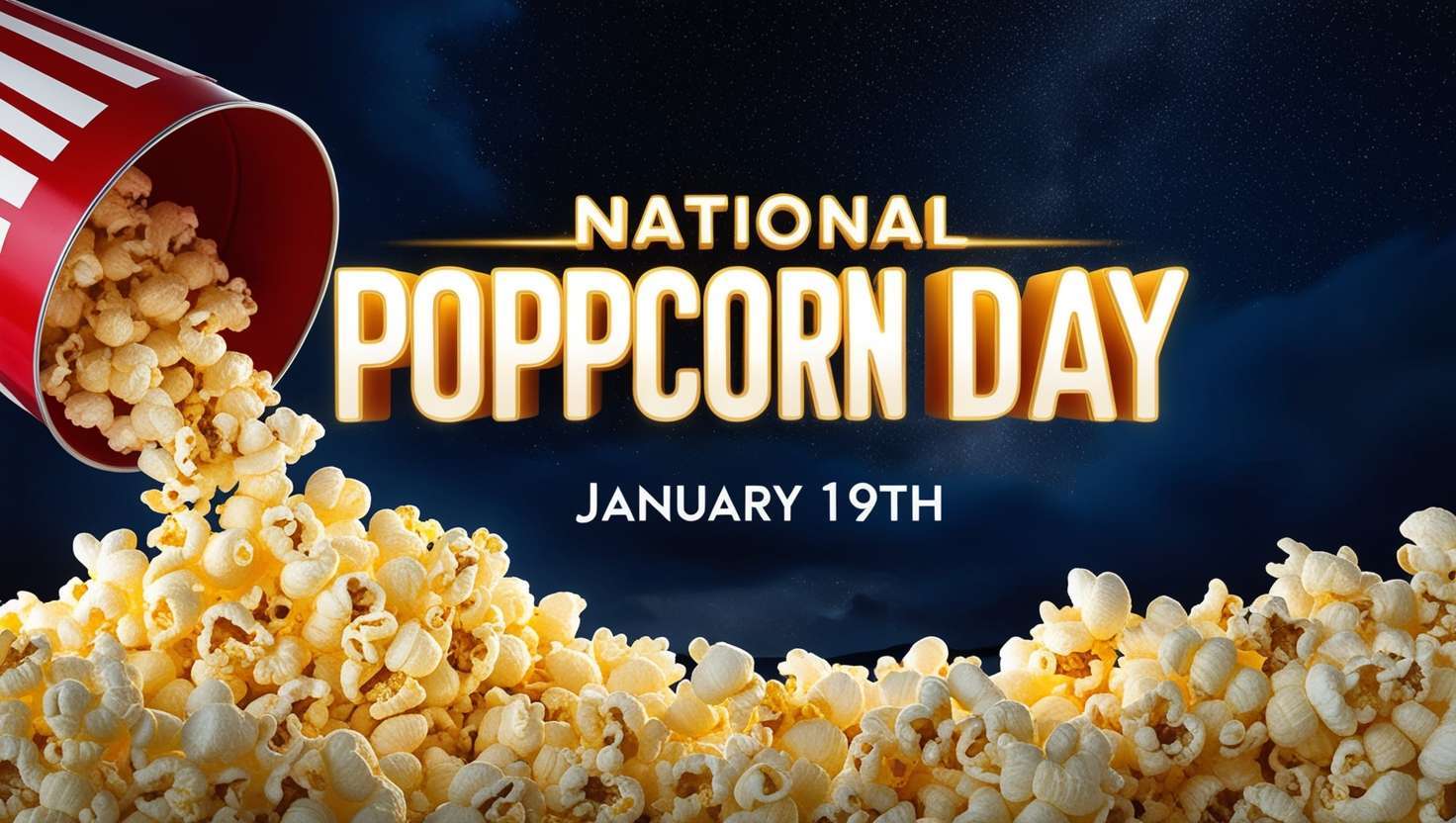 national popcorn day black-and-white illustrations