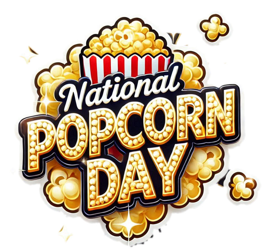 national popcorn day png for greeting cards