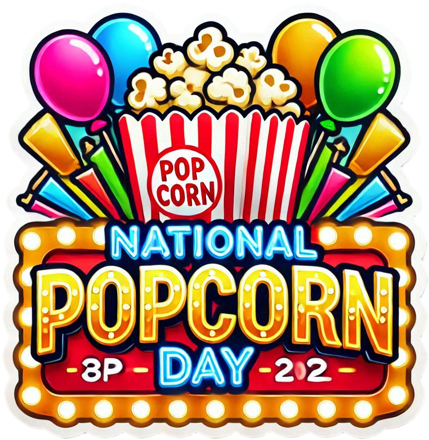 national popcorn day png with fun popcorn characters