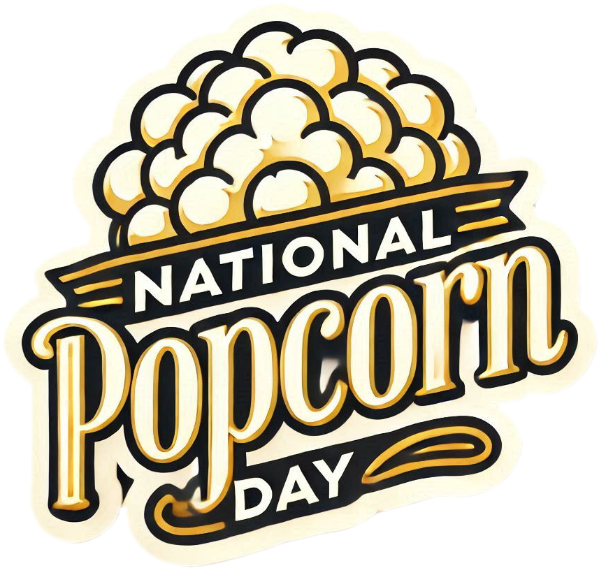 national popcorn day png with movie theater theme