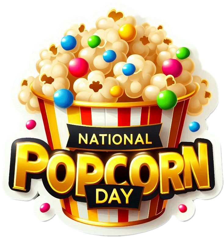 national popcorn day png with popcorn bucket