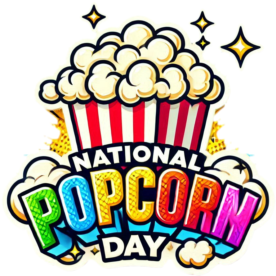 national popcorn day png with popcorn illustrations