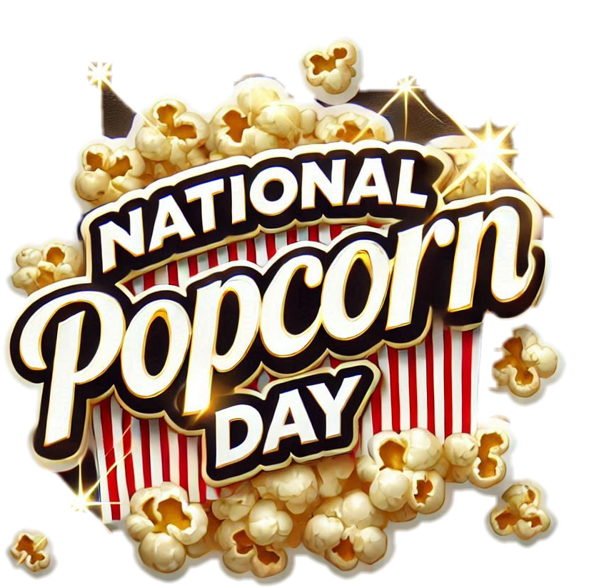 national popcorn day png with popping kernels