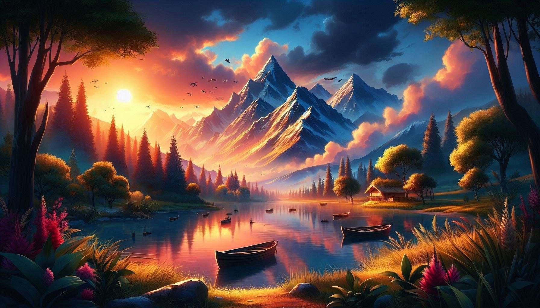 nature background photos with mountains and lakes