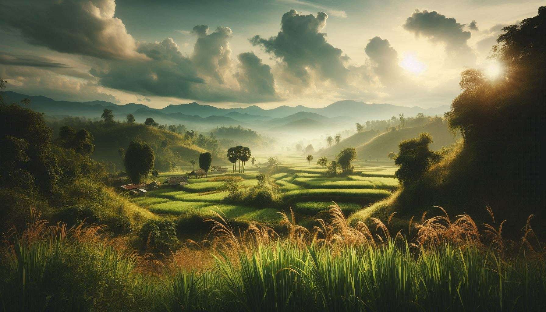 nature background wallpaper with green fields