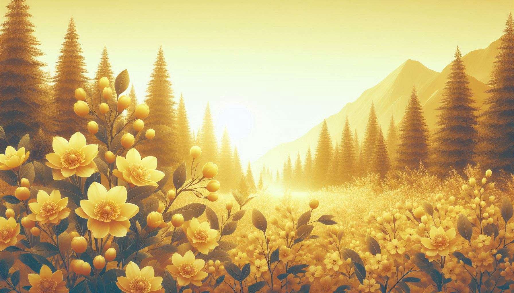 nature light yellow background with flower