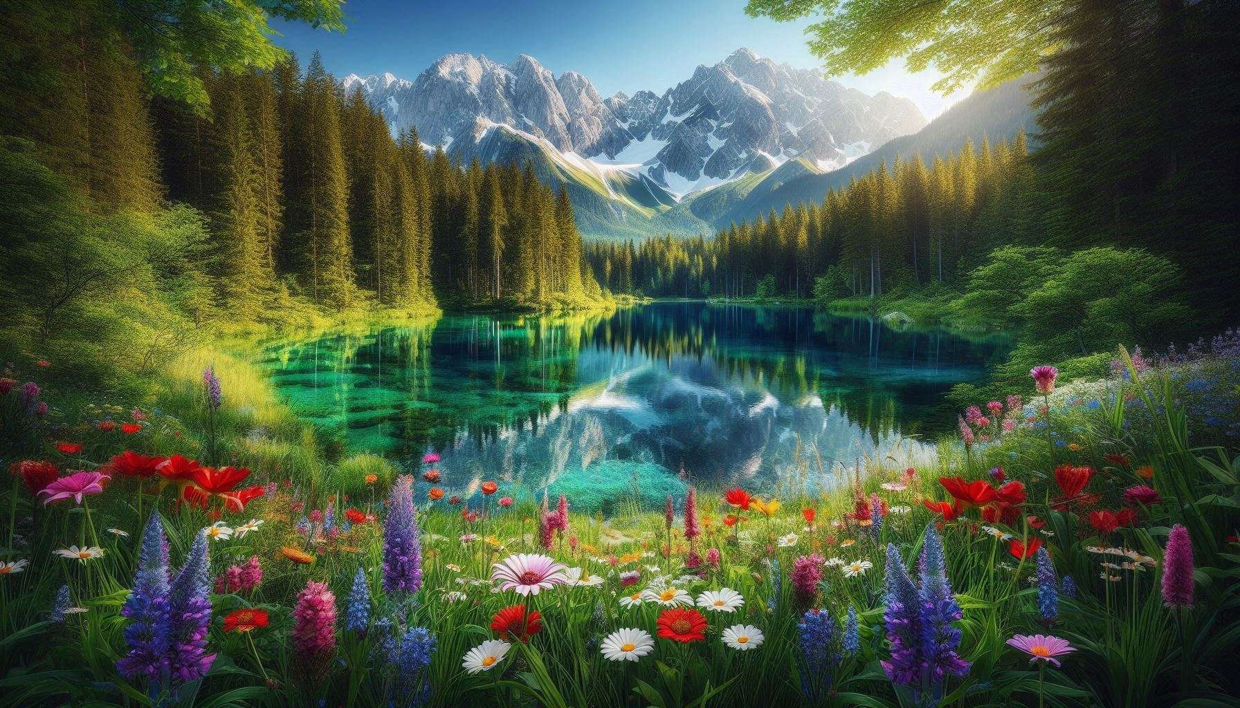 nature wallpaper with mountains and lakes