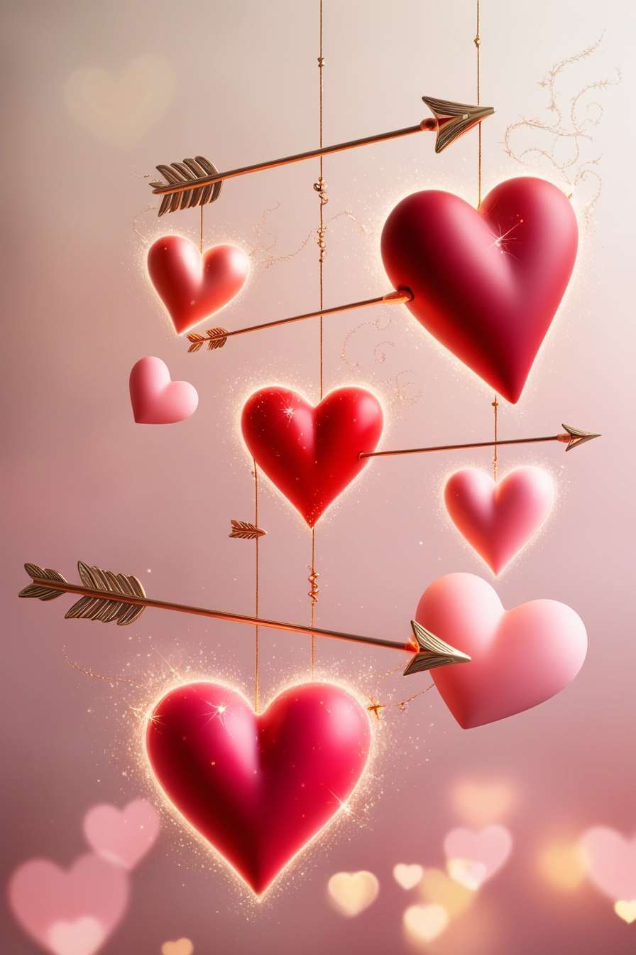 pink and red heart-themed love background wallpaper