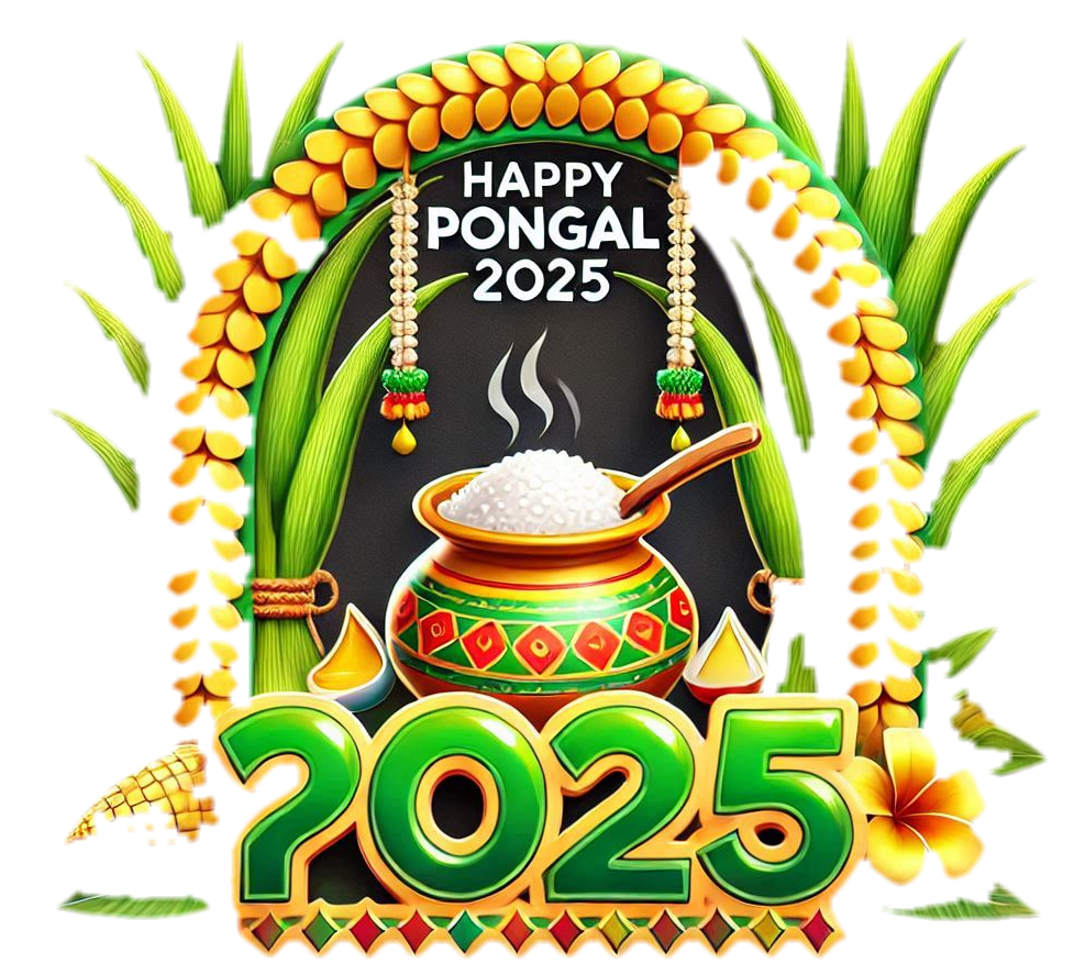 pongal holiday wishes png with rice pot designs